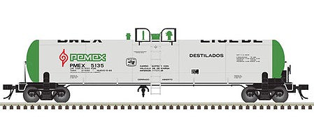 Atlas Model Railroad 20005401 HO Scale GATX 20,700-Gallon Tank Car - Ready to Run - Master(R) -- Pemex PMEX #5143 (white, green)