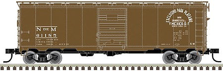Atlas Model Railroad 20005755 HO Scale 1932 ARA 40' Steel Boxcar - Ready to Run - Master(R) -- Nacionales de Mexico #61264 (Boxcar Red, white)