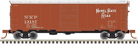 Atlas Model Railroad 20005757 HO Scale 1932 ARA 40' Steel Boxcar - Ready to Run - Master(R) -- Nickel Plate Road 13187 (Boxcar Red, white, silver)