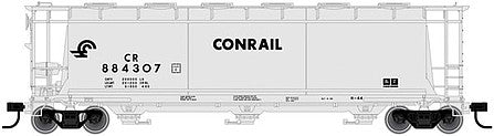 Atlas Model Railroad 20005762 HO Scale ACF 3-Bay Cylindrical Hopper - Ready to Run -- Conrail 884914 (gray, black, Small Logo)