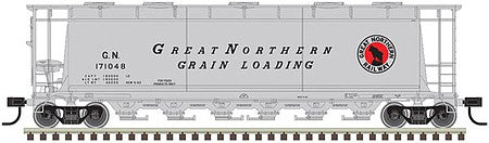 Atlas Model Railroad 20005780 HO Scale ACF 6-Bay Cylindrical Hopper - Ready to Run -- Great Northern 171048 (silver, Grain Loading)