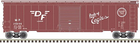 Atlas Model Railroad 20005859 HO Scale Postwar 50' Single-Door Boxcar - Ready to Run - Master(R) -- Missouri Pacific 255056 (Boxcar Red, white)