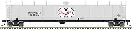 Atlas Model Railroad 20005974 HO Scale ACF 33,000 Gallon Tank Car - Ready to Run - Master(R) -- Cal Gas SHPX 17431 (red, gray, white, black)