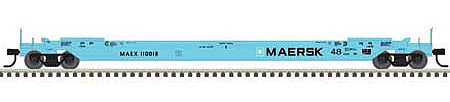 Atlas Model Railroad 20005999 HO Scale Gunderson 48' All-Purpose Well Car - Ready to Run -- Maersk MAEX 110027 (Fantasy Scheme, blue, white)