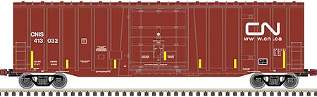 Atlas Model Railroad 20006071 HO Scale NSC 5277 50' Plug-Door Boxcar - Ready to Run -- Canadian National CNIS 413039 (Boxcar Red, white, yellow conspicuity marks)