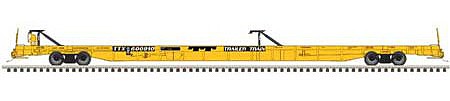 Atlas Model Railroad 20006121 HO Scale ACF 89' F89-J Flatcar with Mid-End Hitches - Ready to Run -- Trailer-Train TTX 600976 (1970s yellow, black)