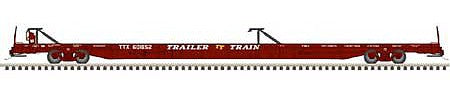 Atlas Model Railroad 20006126 HO Scale ACF 89' F89-J Flatcar with Mid-End Hitches - Ready to Run -- Trailer-Train 601142 (As Delivered Boxcar Red)