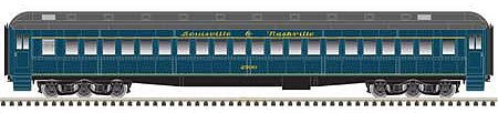 Atlas Model Railroad 20006155 HO Scale Heavyweight Single-Window Coach - Ready to Run - Master(R) -- Louisville and Nashville 2512 (blue, gray)
