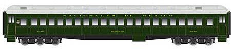 Atlas Model Railroad 20006157 HO Scale Heavyweight Single-Window Coach - Ready to Run - Master(R) -- Nacionales de Mexico 3292 (Pullman Green, silver)