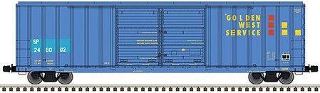 Atlas Model Railroad 20006300 HO Scale FMC 5503 52' Double-Door Boxcar - Ready to Run - Master(R) -- Southern Pacific 246104 (Ex-GVSR, blue, yellow, red)