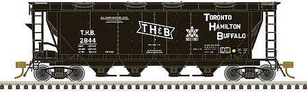 Atlas Model Railroad 20006374 HO Scale Slab-Side Covered Hopper - Ready to Run - Master(R) -- Toronto, Hamilton & Buffalo 2850 (black, white)