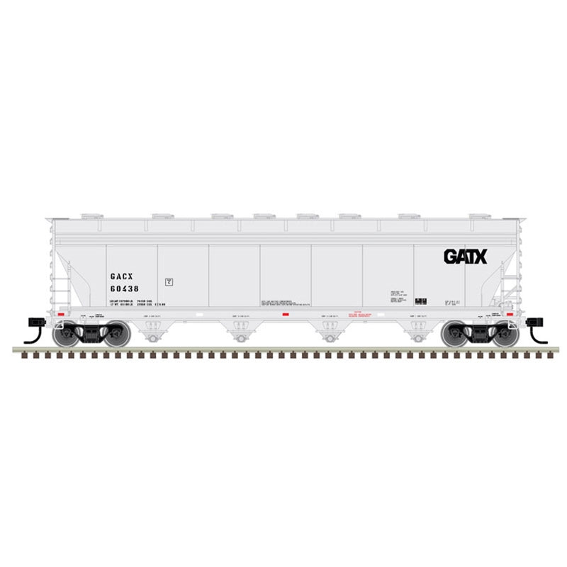 Atlas Model Railroad 20006391 HO Scale ACF 5250 Covered Hopper - Ready to Run - Master(R) Plus -- 20006391 General American GACX 60407 (gray, black)
