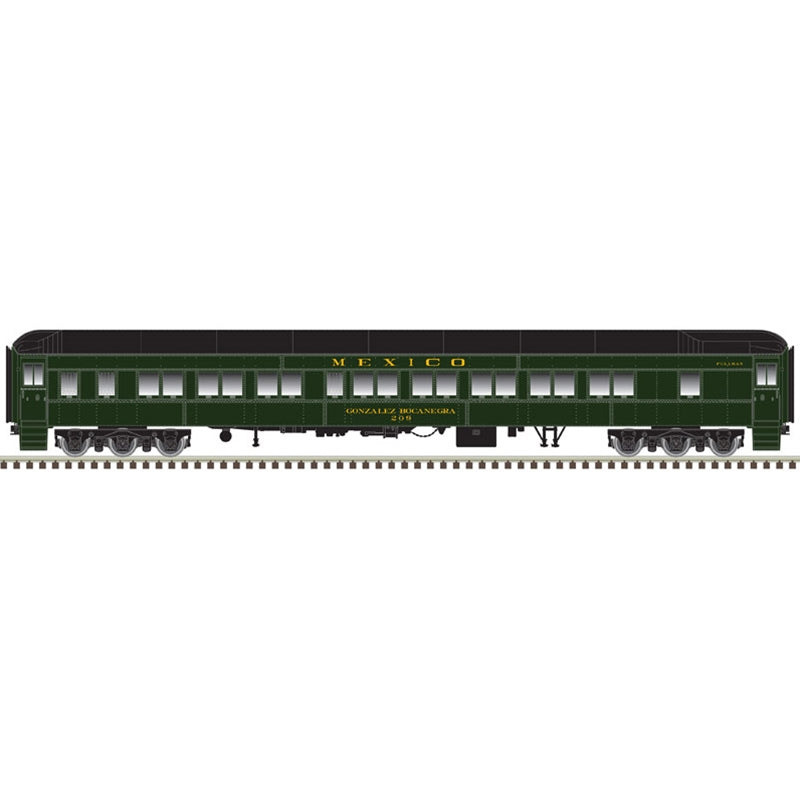 Atlas Model Railroad 20006422 HO Scale Pullman 10-1-2 Sleeper - Ready to Run - Master(R) -- Mexico SCD 'Gonzalez Bocanegra' (green, black)