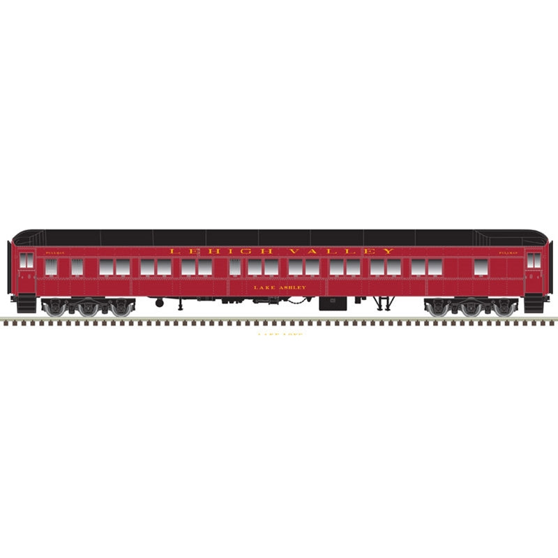 Atlas Model Railroad 20006424 HO Scale Pullman 10-1-2 Sleeper - Ready to Run - Master(R) -- Lehigh Valley 'Lake Long' (Cornell Red)