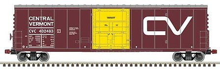 Atlas Model Railroad 20006527 HO Scale NSC 50' Newsprint Plug-Door Boxcar - Ready to Run -- Central Vermont 402483 (Boxcar Red, yellow Door)
