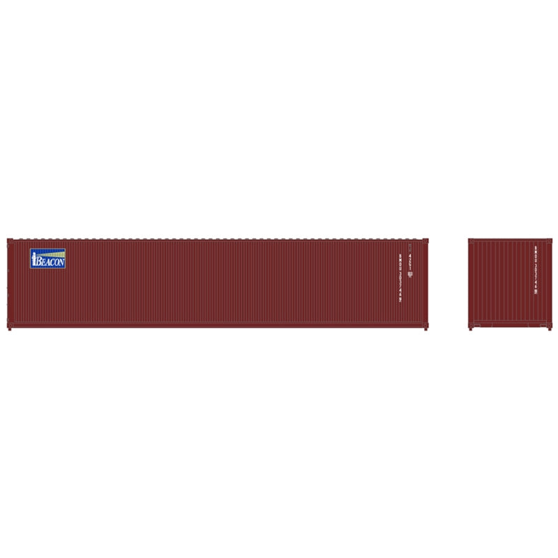 Atlas Model Railroad 20006539 HO Scale 40' Standard-Height Container 3-Pack - Assembled -- Beacon BMOU Set 1 (brown)