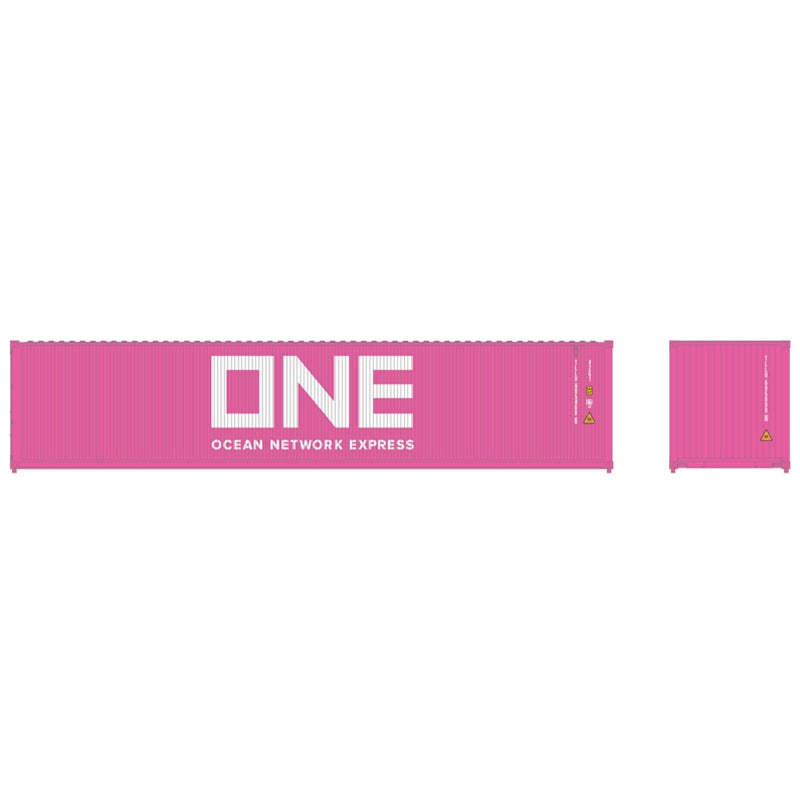 Atlas Model Railroad 20006545 HO Scale 40' Standard-Height Container 3-Pack - Assembled -- Ocean Network Express TLLU Set 1 (pink)