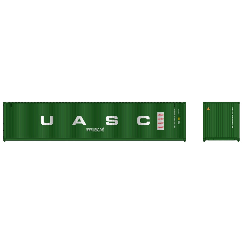 Atlas Model Railroad 20006547 HO Scale 40' Standard-Height Container 3-Pack - Assembled -- United Arab Shipping Co. UACU Set 1 (green)