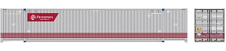 Atlas Model Railroad 20006668 HO Scale Jindo 53' 6-53-6 Roof Corrugated Container 3-Pack - Assembled - Master(R) -- Ferromex Set 2 232603, 232618, 232624 (gray, red)
