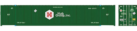 Atlas Model Railroad 20006673 HO Scale CIMC 53' Corrugated Container 3-Pack - Assembled - Master(R) -- HUB Group NS Set 7 633514, 633554, 633588 (green, white, red)