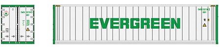 Atlas Model Railroad 20006724 HO Scale 40' Reefer Container 3-Pack - Master(R) -- Evergreen Set 1 EMCU 5321382, 5321401, 5321443 (white, green)