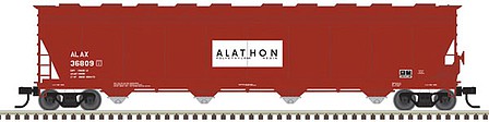 Atlas Model Railroad 20006734 HO Scale ACF 5701 Centerflow Plastics Hopper - Ready to Run - Master(R) -- Cain Chemicals ALAX 36809 (red, white)