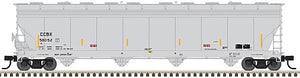 Atlas Model Railroad 20006744 HO Scale ACF 5701 Centerflow Plastics Hopper - Ready to Run - Master(R) -- Union Carbide CCBX 58052 (gray)