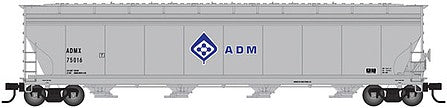 Atlas Model Railroad 20006750 HO Scale ACF 5701 Centerflow Grain Hopper - Ready to Run - Master(R) -- ADM 75019 (gray, blue, Molecule Logo)