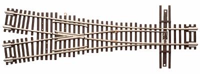 Atlas Model Railroad 2057 N Scale Code 55 Turnout, Nickel-Silver Rail, Brown Ties -- #3.5 Wye