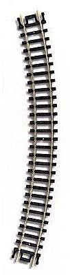 Atlas Model Railroad 2510 N Scale Curved Snap-Track(R) -- 9-3/4" Radius, Black Ties pkg(6)