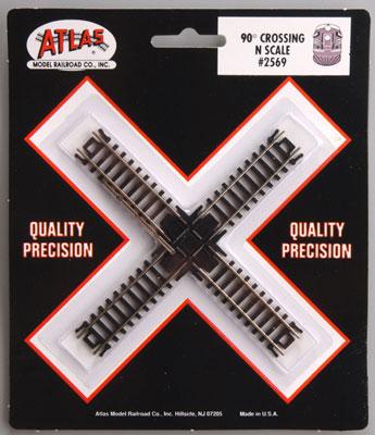 Atlas Model Railroad 2569 N Scale Crossings w/Black Ties -- 90 Degrees