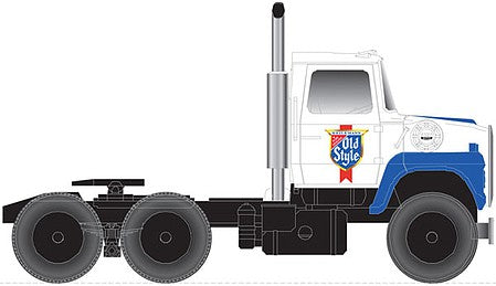 Atlas Model Railroad 30000145 HO Scale Ford(R) LNT 9000 Tractor Only - Assembled -- Painted to Match Old Style (white, blue, gold) 45' Pines Trailer