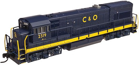 Atlas Model Railroad 40002986 N Scale GE U23B Low Hood - Standard DC -- Chesapeake & Ohio #2300 (blue, yellow)