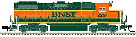 Atlas Model Railroad 40003613 N Scale EMD GP38-2 w/LokSound & DCC - Master(R) -- Burlington Northern Santa Fe #2270 (orange, green, Circle/Cross Logo)