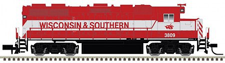 Atlas Model Railroad 40003628 N Scale EMD GP38-2 w/LokSound & DCC - Master(R) -- Wisconsin & Southern #3810 (red, gray)