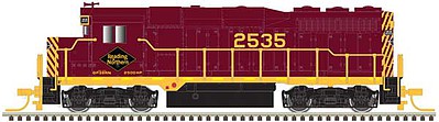 Atlas Model Railroad 40003762 N Scale EMD GP30 Phase 2 No Nose Headlight - Standard DC -- Reading & Northern 2535 (maroon, yellow)
