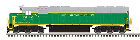 Atlas Model Railroad 40003941 N Scale EMD SD50 - Standard DC - Master Silver -- Reading & Northern 5014 (green, gray, yellow)