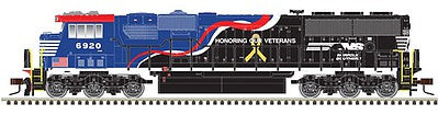 Atlas Model Railroad 40003960 N Scale NS - EMD SD60E - Standard DC - Master Silver -- Norfolk Southern 6920 (Honoring our Veterans, black, red, white, blue)