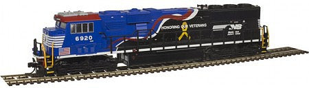 Atlas Model Railroad 40003989 N Scale NS - EMD SD60E - ESU LokSound & DCC - Master Gold -- Norfolk Southern 6920 (Honoring our Veterans, black, red, white, blue)