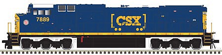 Atlas Model Railroad 40004201 N Scale GE Dash 8-40CW CSX-Style Cab and Body - Standard DC - Master(R) Silver -- CSX 7889 (blue, yellow, Boxcar Logo, ACL Heritage Decal)