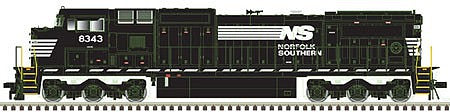 Atlas Model Railroad 40004202 N Scale GE Dash 8-40CW - Standard DC - Master(R) Silver -- Norfolk Southern 8334 (black, white)