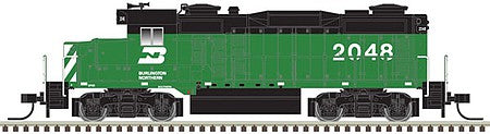 Atlas Model Railroad 40004492 N Scale EMD GP20 - Standard DC - Master(TM) Silver -- Burlington Northern 2058 (Cascade Green, black, white)