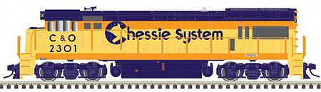 Atlas Model Railroad 40004638 N Scale GE U23B - Standard DC - Master(R) Silver -- Chessie C&O 2309 (orange, blue, yellow)