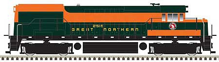 Atlas Model Railroad 40004764 N Scale GE U25B Phase 2b - Standard DC - Master Silver -- Great Northern 2510 (Simplified, Pullman Green, Omaha Orange)