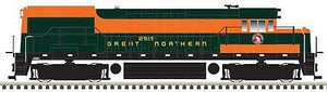 Atlas Model Railroad 40004781 N Scale GE U25B Phase 2b - DCC - Master Gold -- Great Northern 2515 (Simplified, Pullman Green, Omaha Orange)