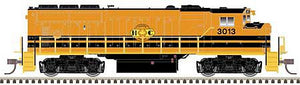 Atlas Model Railroad 40004877 N Scale GMDD GP40-2W - Standard DC - Master(R) Silver -- Huron Central 3010 (orange, black, yellow)