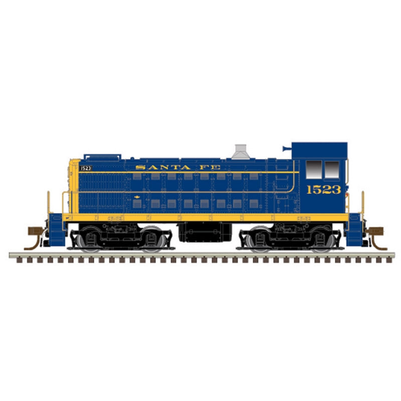 Atlas Model Railroad 40005006 N Scale Alco S4 - Standard DC - Master(R) Silver -- Santa Fe 1522 (blue, yellow)