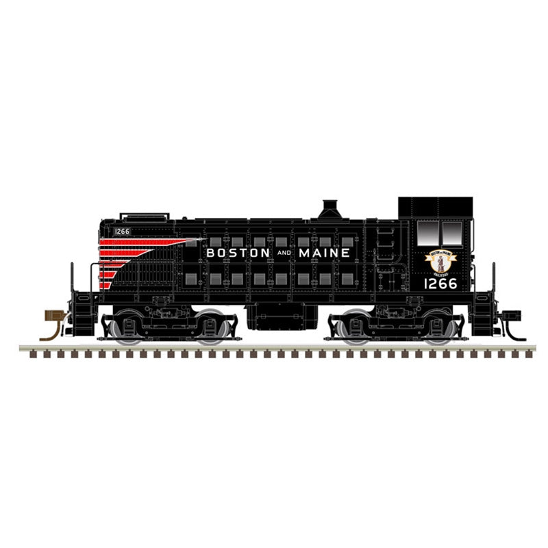 Atlas Model Railroad 40005009 N Scale Alco S4 - Standard DC - Master(R) Silver -- Boston & Maine 1266 (black, red, white)