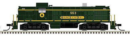 Atlas Model Railroad 40005028 N Scale Alco RS2 - Standard DC - Master(R) Silver -- Maine Central 553 (Harvest Gold, green)