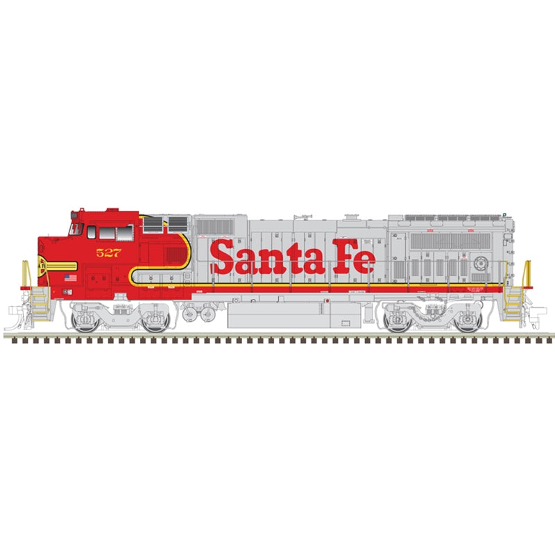 Atlas Model Railroad 40005143 N Scale GE Dash 8-40BW with Deck Ditch Lights - Standard DC - Master(R) -- Santa Fe 505 (Warbonnet, red, silver)